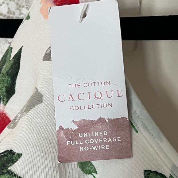 Cacique Unlined Full Coverage No Wire Floral Bralette - Picture 2 of 5